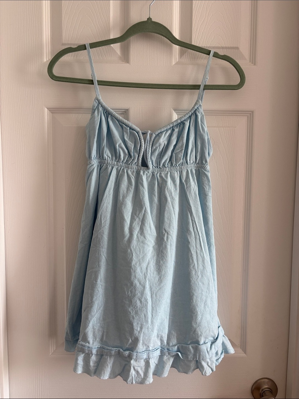 Princess Polly Light Blue Spaghetti Strap Minidress - Empress of Love - Picture 1 of 4